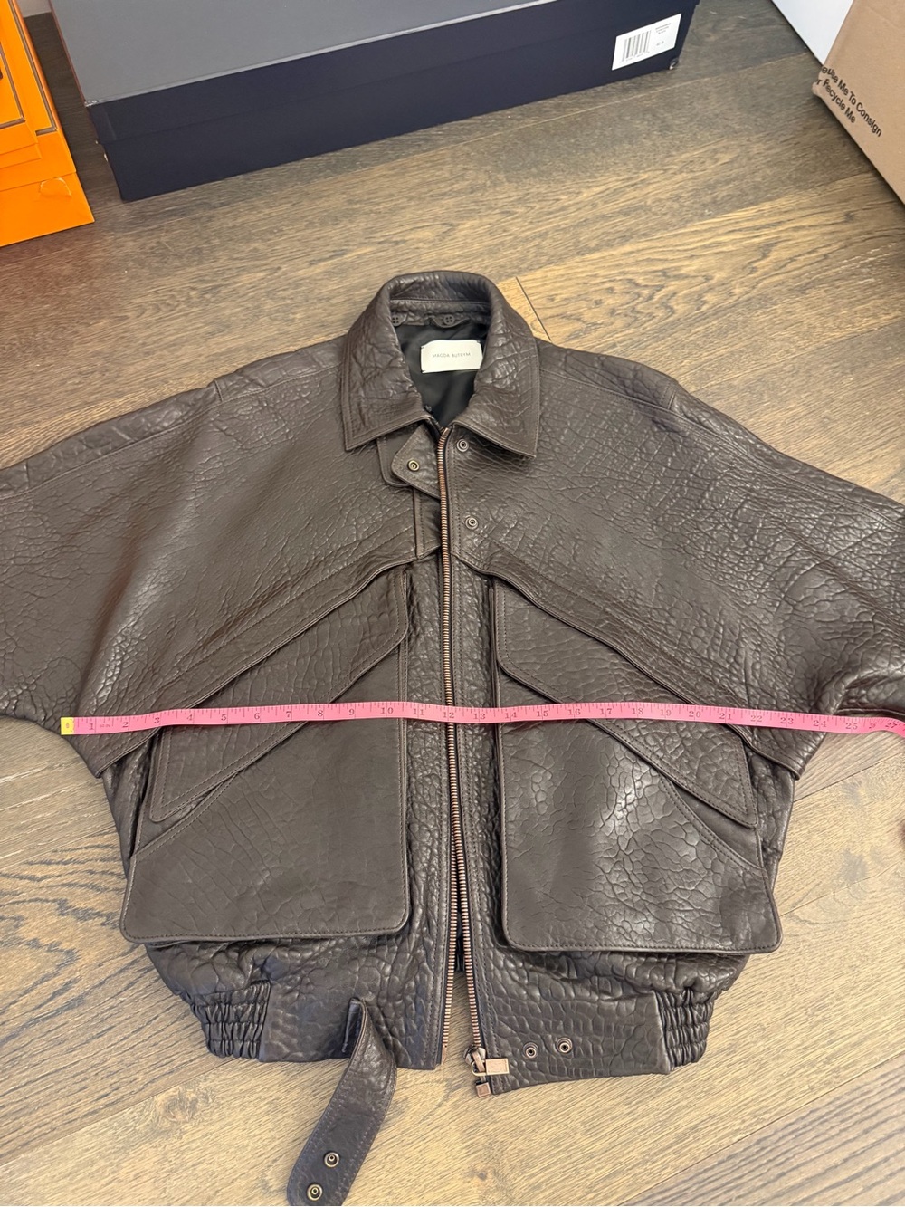 Magda Butrym chocolate brown leather jacket 36 - Picture 3 of 12